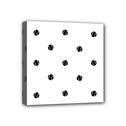 Black And White Baseball Print Pattern Mini Canvas 4  X 4  (stretched) by dflcprintsclothing