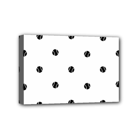 Black And White Baseball Print Pattern Mini Canvas 6  X 4  (stretched) by dflcprintsclothing