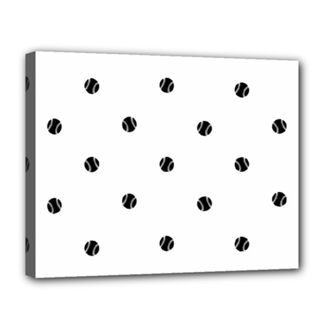 Black And White Baseball Print Pattern Canvas 14  X 11  (stretched)