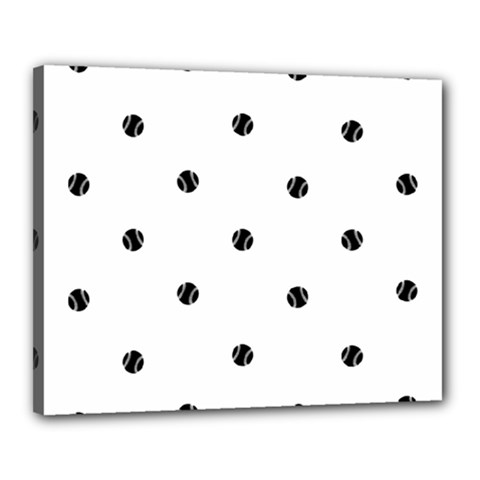 Black And White Baseball Print Pattern Canvas 20  X 16  (stretched) by dflcprintsclothing