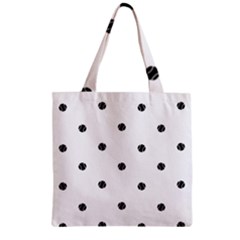 Black And White Baseball Print Pattern Zipper Grocery Tote Bag