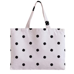 Black And White Baseball Print Pattern Zipper Mini Tote Bag