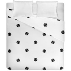 Black And White Baseball Print Pattern Duvet Cover Double Side (california King Size) by dflcprintsclothing