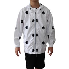 Black And White Baseball Print Pattern Kids  Hooded Windbreaker by dflcprintsclothing