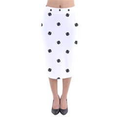 Black And White Baseball Print Pattern Velvet Midi Pencil Skirt by dflcprintsclothing