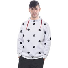 Black And White Baseball Print Pattern Men s Pullover Hoodie by dflcprintsclothing