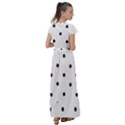 Black And White Baseball Print Pattern Flutter Sleeve Maxi Dress View2