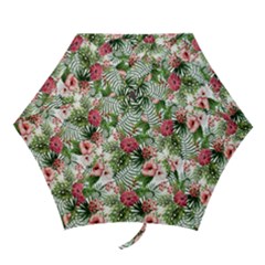 Monstera Flowers Pattern Mini Folding Umbrellas by goljakoff