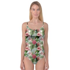 Monstera Flowers Pattern Camisole Leotard  by goljakoff