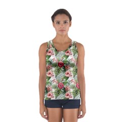 Monstera Flowers Pattern Sport Tank Top  by goljakoff