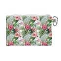 Monstera flowers pattern Canvas Cosmetic Bag (Large) View2