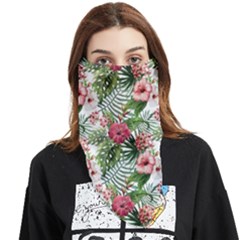 Monstera Flowers Pattern Face Covering Bandana (triangle) by goljakoff