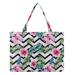 Zigzag Flowers Medium Tote Bag