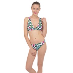 Zigzag Flowers Classic Banded Bikini Set  by goljakoff