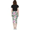 Zigzag flowers Inside Out Lightweight Velour Capri Leggings  View2