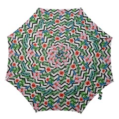 Zigzag Flowers Pattern Hook Handle Umbrellas (medium) by goljakoff