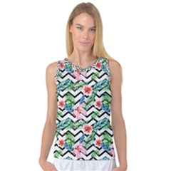 Zigzag Flowers Pattern Women s Basketball Tank Top by goljakoff