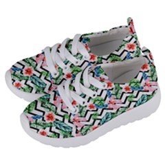 Zigzag Flowers Pattern Kids  Lightweight Sports Shoes by goljakoff