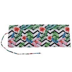 Zigzag Flowers Pattern Roll Up Canvas Pencil Holder (s) by goljakoff