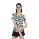 Zigzag flowers pattern Back Cut Out Sport Tee View2