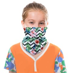 Zigzag Flowers Pattern Face Covering Bandana (kids) by goljakoff