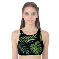 Green Leaves Tank Bikini Top by goljakoff