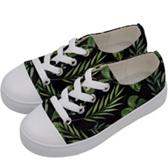 Green Leaves Kids  Low Top Canvas Sneakers by goljakoff