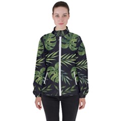 Green Leaves Women s High Neck Windbreaker by goljakoff