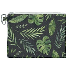 Green Leaves Canvas Cosmetic Bag (xxl) by goljakoff