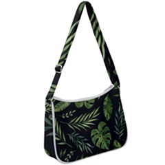 Green Leaves Zip Up Shoulder Bag by goljakoff