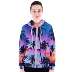 Palms Women s Zipper Hoodie by goljakoff