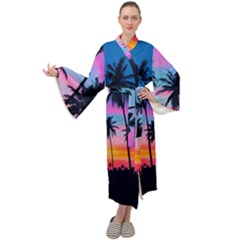 Palms Maxi Velour Kimono by goljakoff