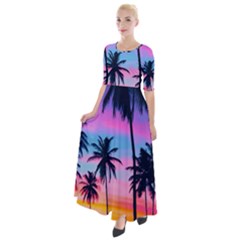 Palms Half Sleeves Maxi Dress by goljakoff