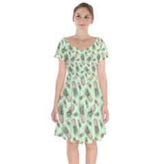 Pineapples Short Sleeve Bardot Dress by goljakoff