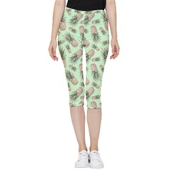 Pineapples Inside Out Lightweight Velour Capri Leggings  by goljakoff