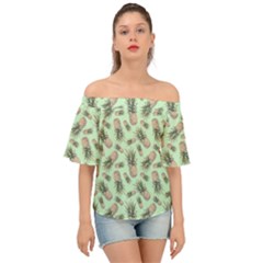 Pineapples Off Shoulder Short Sleeve Top by goljakoff