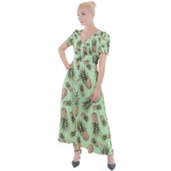 Pineapples Button Up Short Sleeve Maxi Dress by goljakoff