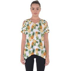 Tropical Pineapples Cut Out Side Drop Tee by goljakoff