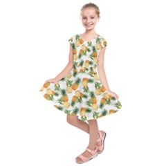 Tropical Pineapples Kids  Short Sleeve Dress by goljakoff