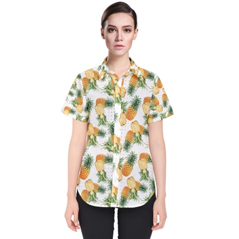 Tropical Pineapples Women s Short Sleeve Shirt by goljakoff