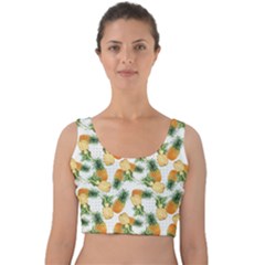 Tropical Pineapples Velvet Crop Top by goljakoff