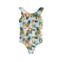 Tropical Pineapples Kids  Frill Swimsuit by goljakoff