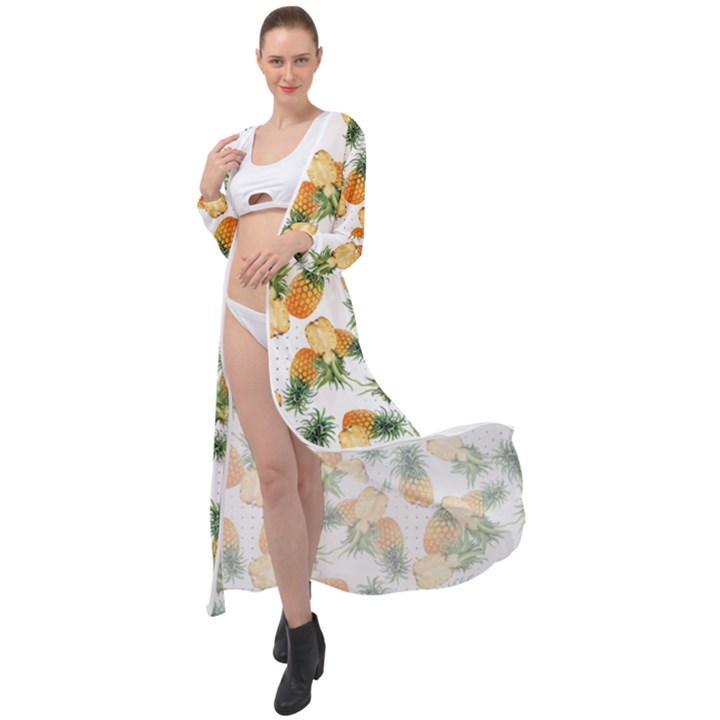 Tropical pineapples Maxi Chiffon Beach Wrap