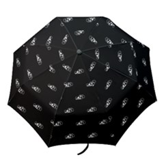 Formula One Black And White Graphic Pattern Folding Umbrellas by dflcprintsclothing