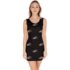 Formula One Black And White Graphic Pattern Bodycon Dress by dflcprintsclothing