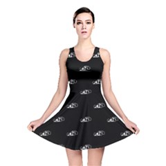 Formula One Black And White Graphic Pattern Reversible Skater Dress by dflcprintsclothing