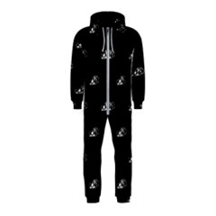 Formula One Black And White Graphic Pattern Hooded Jumpsuit (kids) by dflcprintsclothing