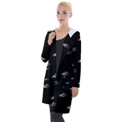 Formula One Black And White Graphic Pattern Hooded Pocket Cardigan by dflcprintsclothing