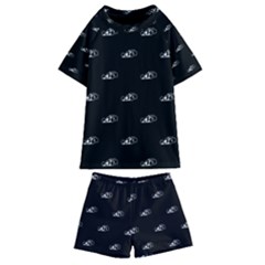 Formula One Black And White Graphic Pattern Kids  Swim Tee And Shorts Set by dflcprintsclothing