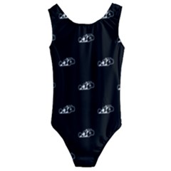 Formula One Black And White Graphic Pattern Kids  Cut-out Back One Piece Swimsuit by dflcprintsclothing